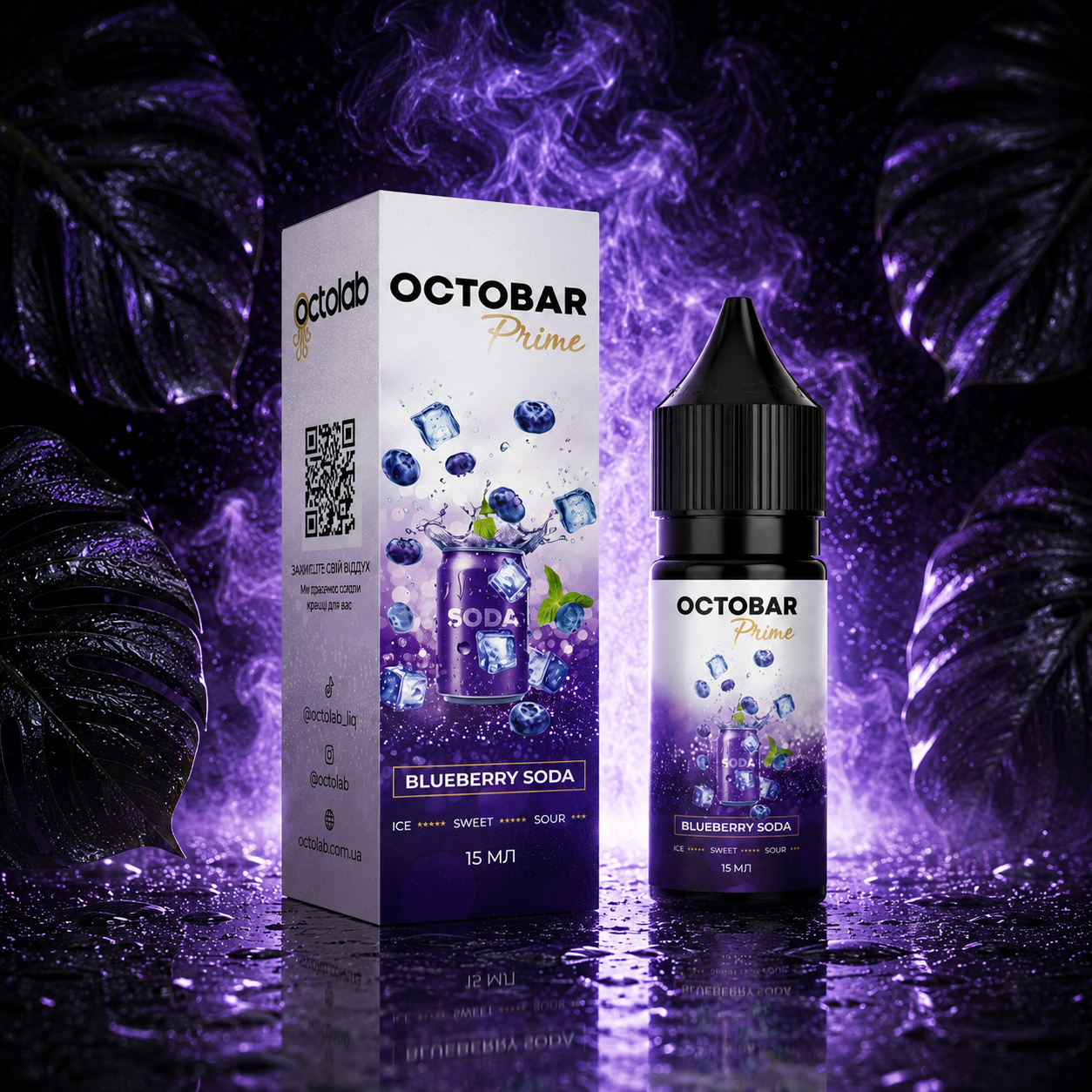 НАБОР OCTOBAR PRIME BLUEBERRY SODA, 30МЛ/50МГ