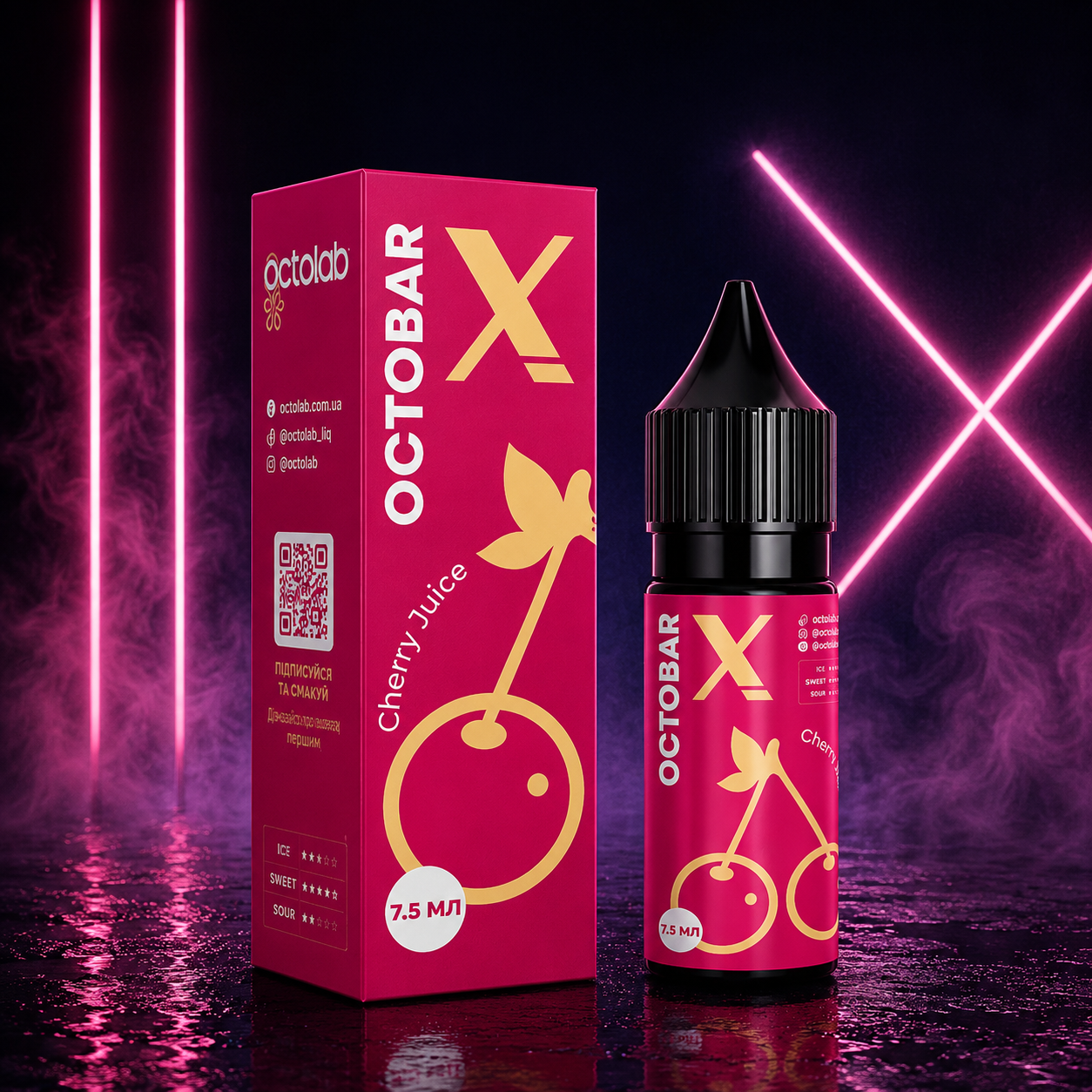 НАБІР OCTOBAR X CHERRY JUICE, 15МЛ