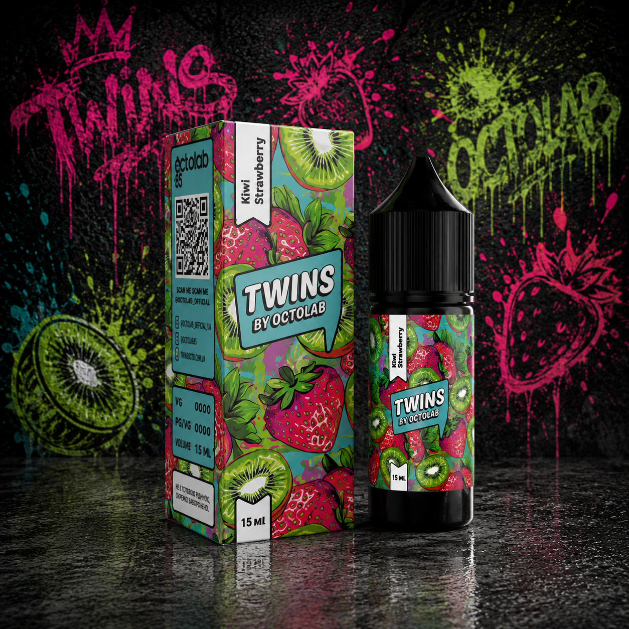 НАБОР OCTOBAR TWINS KIWI STRAWBERRY, 30МЛ/50МГ