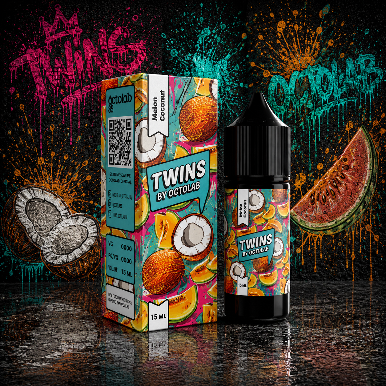 НАБОР OCTOBAR TWINS MELON COCONUT, 30МЛ/50МГ