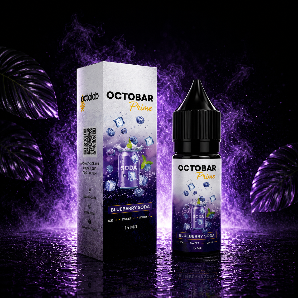 НАБОР OCTOBAR PRIME BLUEBERRY SODA, 15МЛ/50МГ