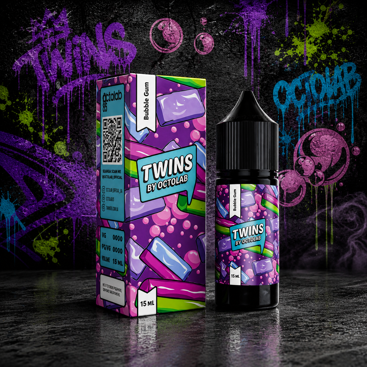 НАБОР OCTOBAR TWINS BUBBLE GUM, 30МЛ/50МГ