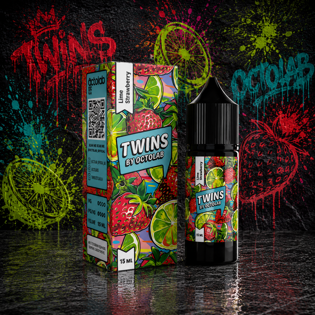 НАБОР OCTOBAR TWINS LIME STRAWBERRY, 30МЛ/50МГ