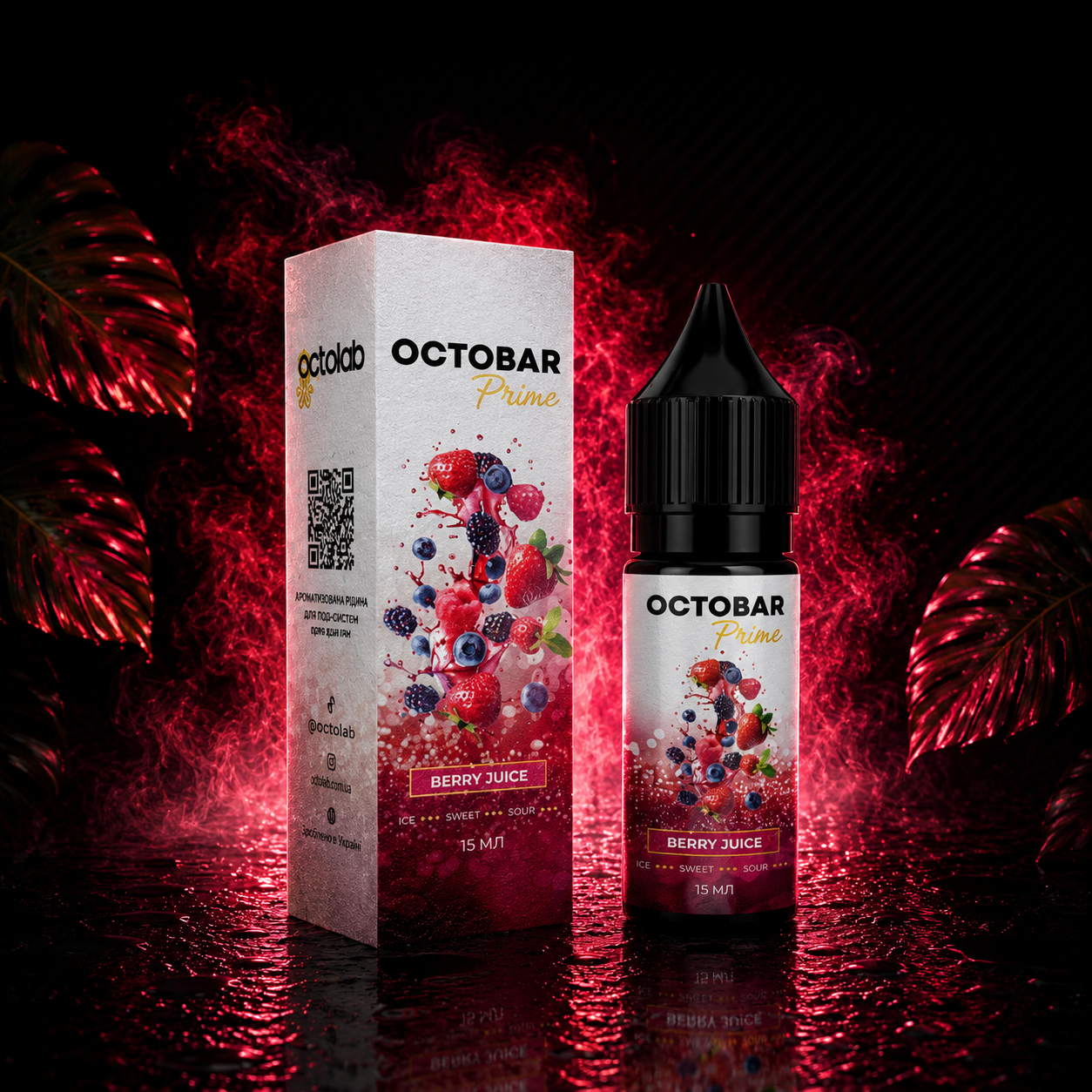 НАБОР OCTOBAR PRIME BERRY JUICE, 15МЛ/50МГ