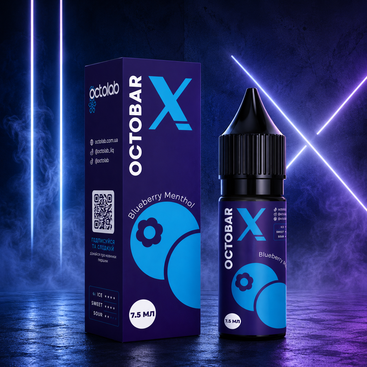 НАБІР OCTOBAR X BLUEBERRY MENTHOL, 15МЛ
